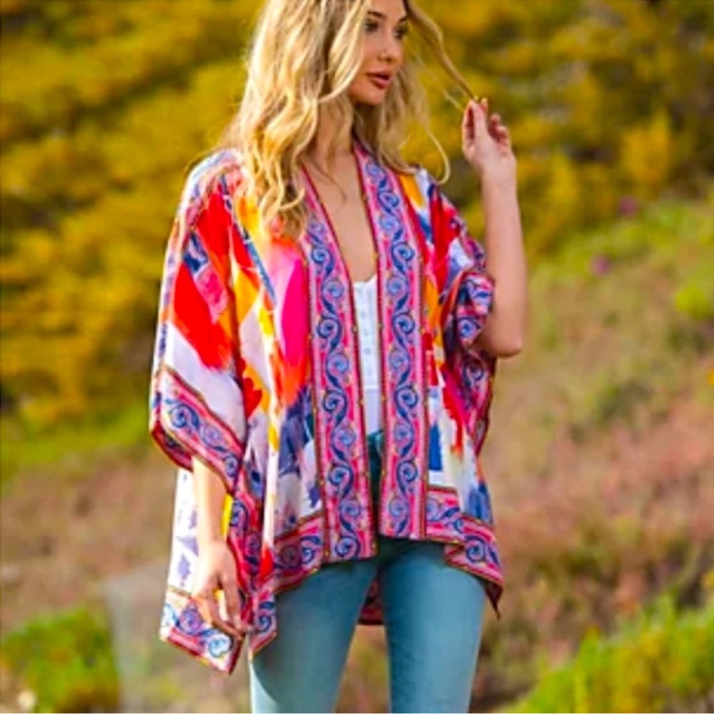 Tolani Collection Open Face Artsy Kimono Size XL